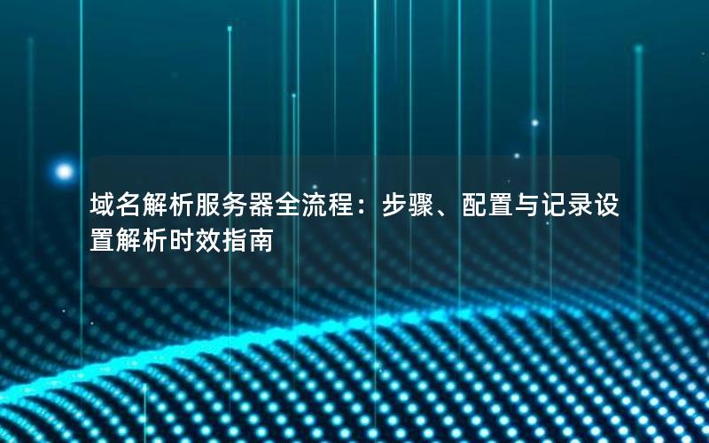域名解析服务器全流程：步骤、配置与记录设置解析时效指南