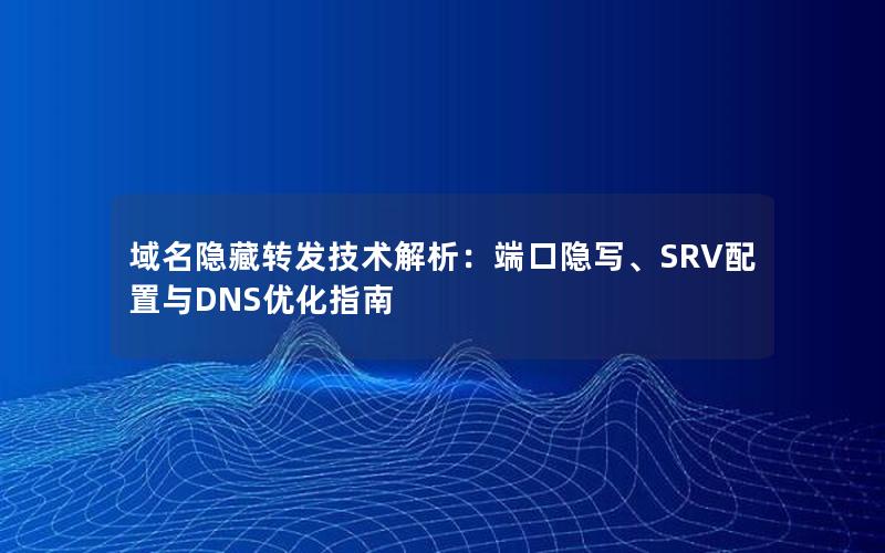 域名隐藏转发技术解析：端口隐写、SRV配置与DNS优化指南