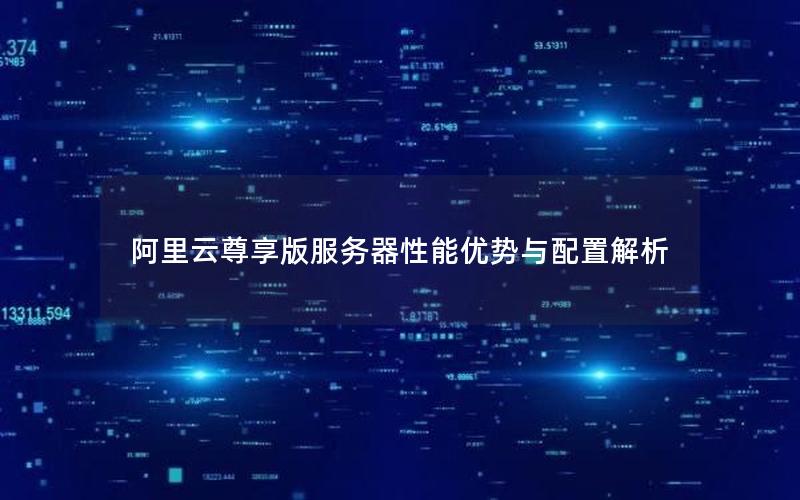 阿里云尊享版服务器性能优势与配置解析