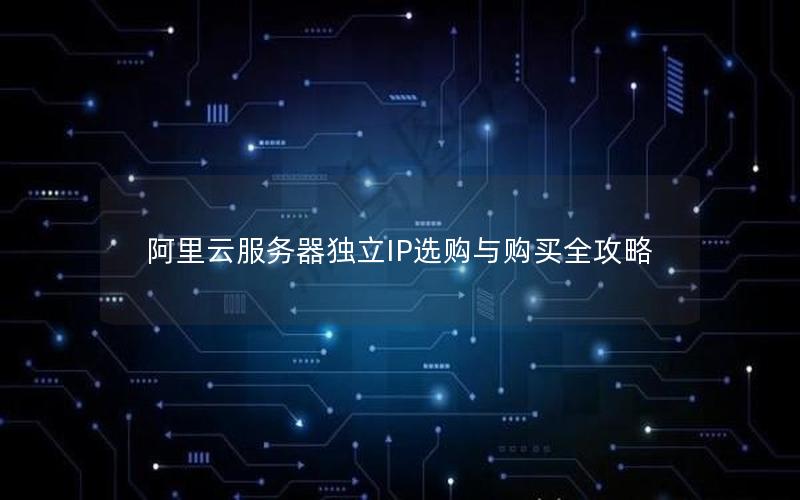 阿里云服务器独立IP选购与购买全攻略