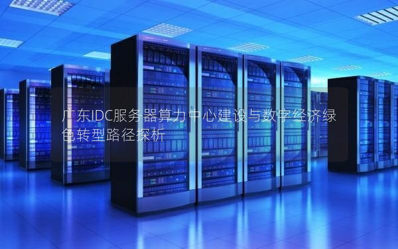 广东IDC服务器算力中心建设与数字经济绿色转型路径探析