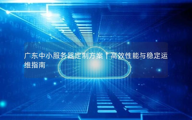 广东中小服务器定制方案｜高效性能与稳定运维指南