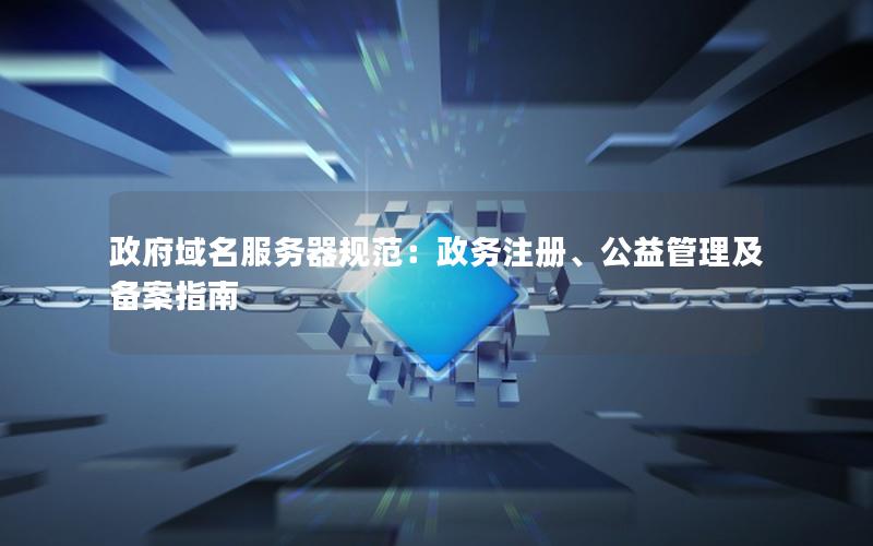 政府域名服务器规范：政务注册、公益管理及备案指南
