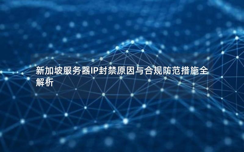 新加坡服务器IP封禁原因与合规防范措施全解析