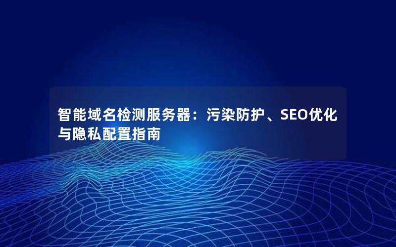 智能域名检测服务器：污染防护、SEO优化与隐私配置指南