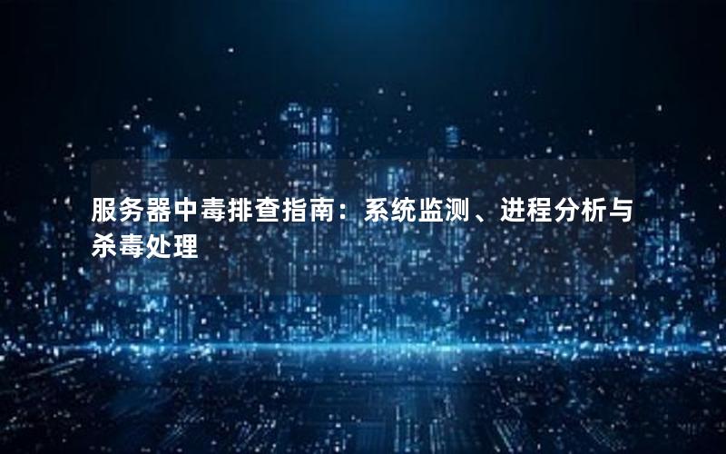 服务器中毒排查指南：系统监测、进程分析与杀毒处理