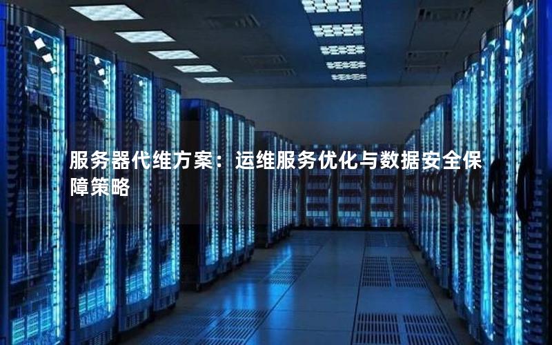 服务器代维方案：运维服务优化与数据安全保障策略