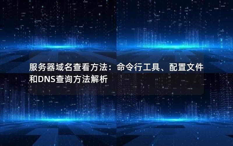 服务器域名查看方法：命令行工具、配置文件和DNS查询方法解析