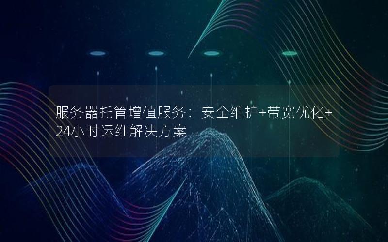 服务器托管增值服务：安全维护+带宽优化+24小时运维解决方案