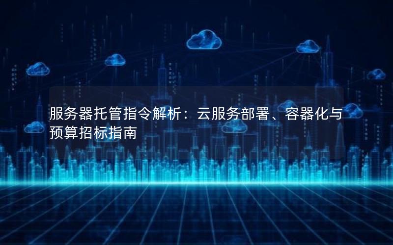 服务器托管指令解析：云服务部署、容器化与预算招标指南