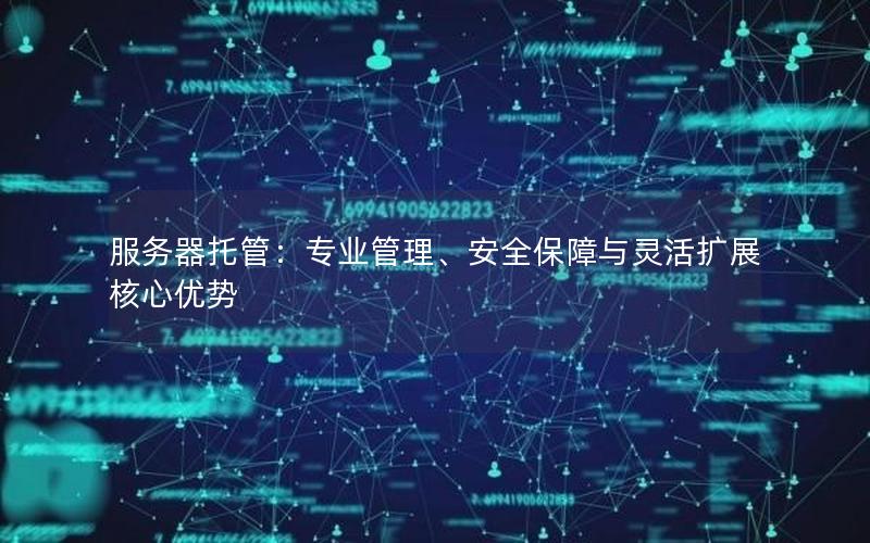 服务器托管：专业管理、安全保障与灵活扩展核心优势