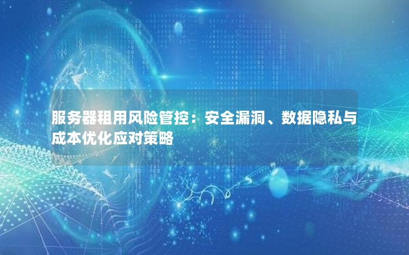 服务器租用风险管控：安全漏洞、数据隐私与成本优化应对策略
