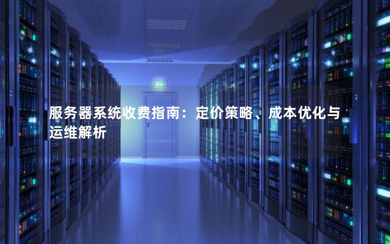 服务器系统收费指南：定价策略、成本优化与运维解析