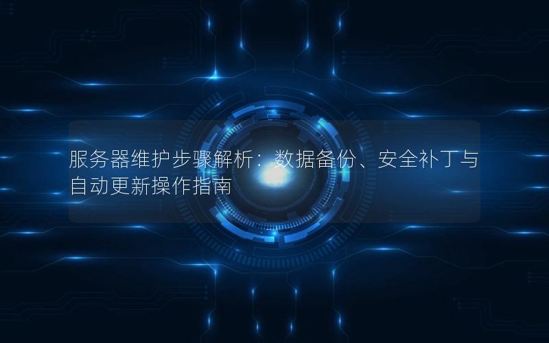 服务器维护步骤解析：数据备份、安全补丁与自动更新操作指南