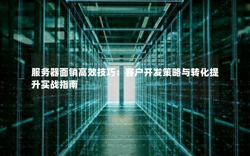 服务器面销高效技巧：客户开发策略与转化提升实战指南