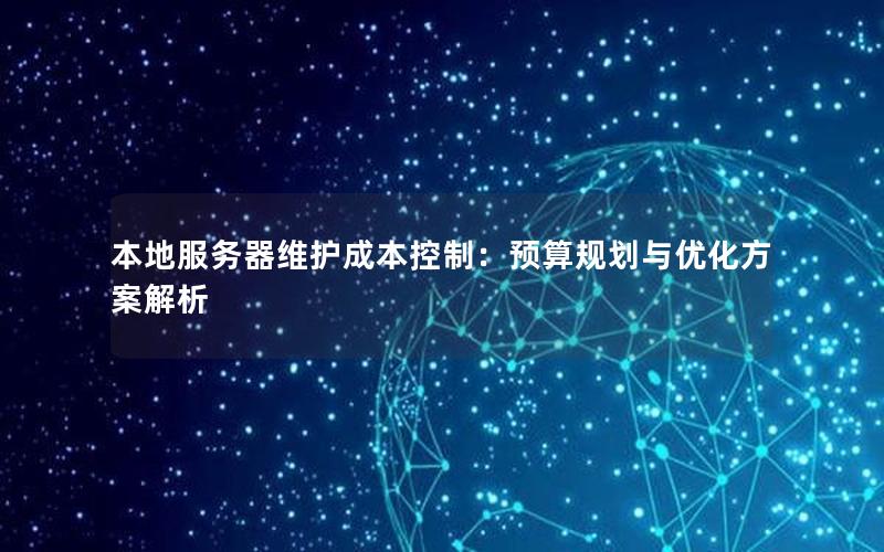 本地服务器维护成本控制：预算规划与优化方案解析