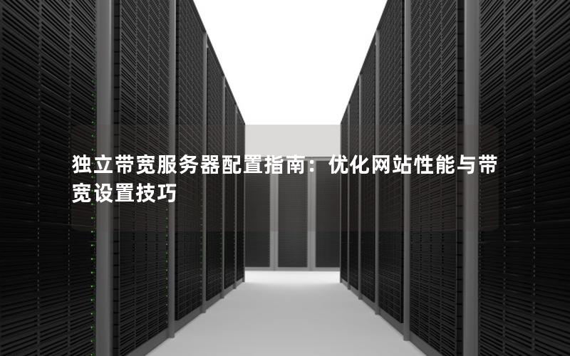 独立带宽服务器配置指南：优化网站性能与带宽设置技巧