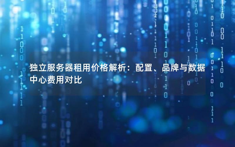 独立服务器租用价格解析：配置、品牌与数据中心费用对比
