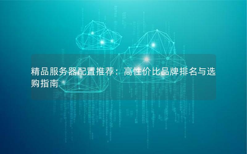 精品服务器配置推荐：高性价比品牌排名与选购指南