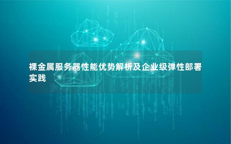 裸金属服务器性能优势解析及企业级弹性部署实践