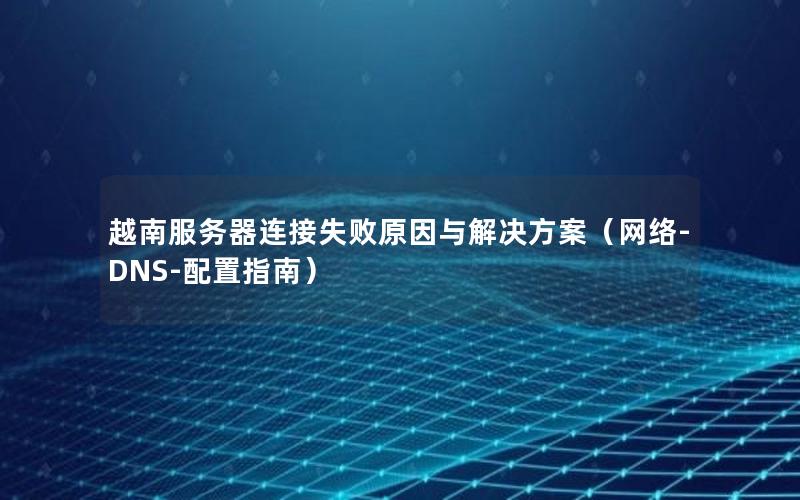 越南服务器连接失败原因与解决方案（网络-DNS-配置指南）