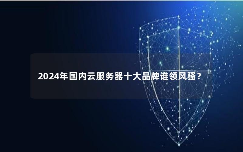 2024年国内云服务器十大品牌谁领风骚？