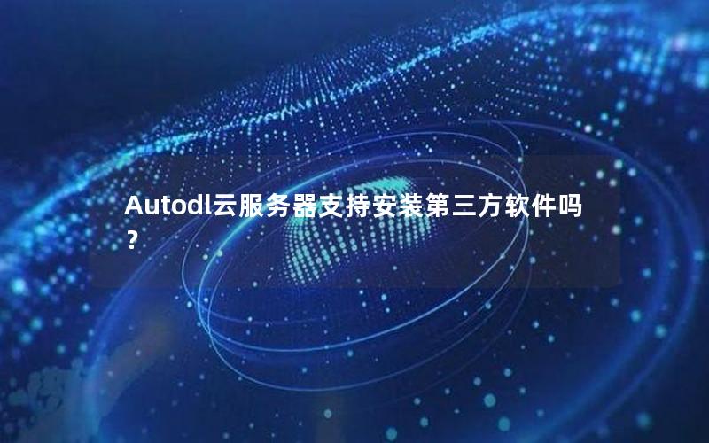 Autodl云服务器支持安装第三方软件吗？