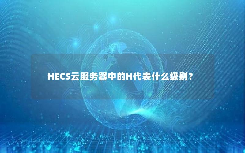 HECS云服务器中的H代表什么级别？