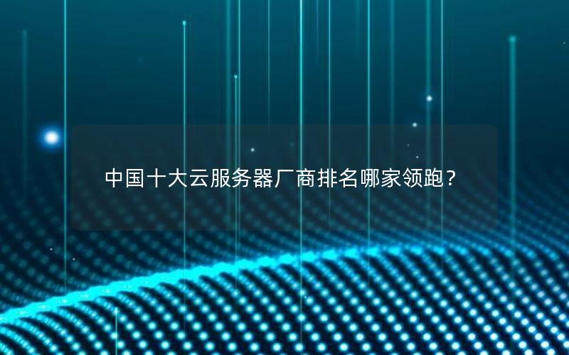 中国十大云服务器厂商排名哪家领跑？