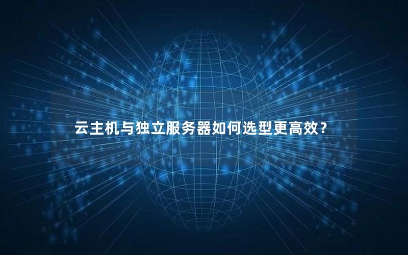 云主机与独立服务器如何选型更高效？
