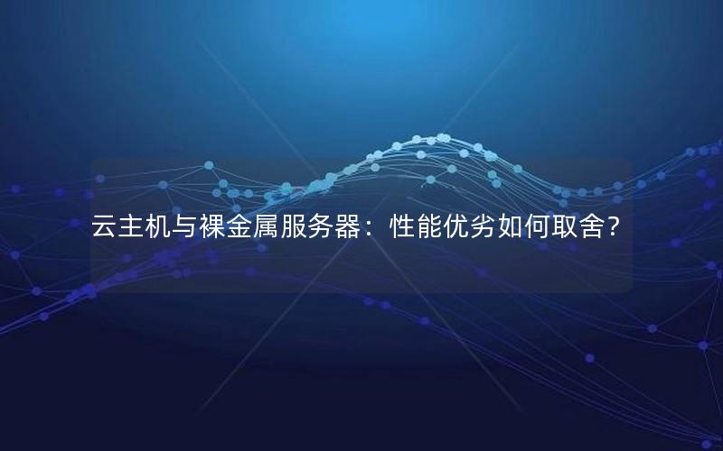 云主机与裸金属服务器：性能优劣如何取舍？