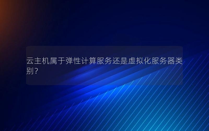云主机属于弹性计算服务还是虚拟化服务器类别？