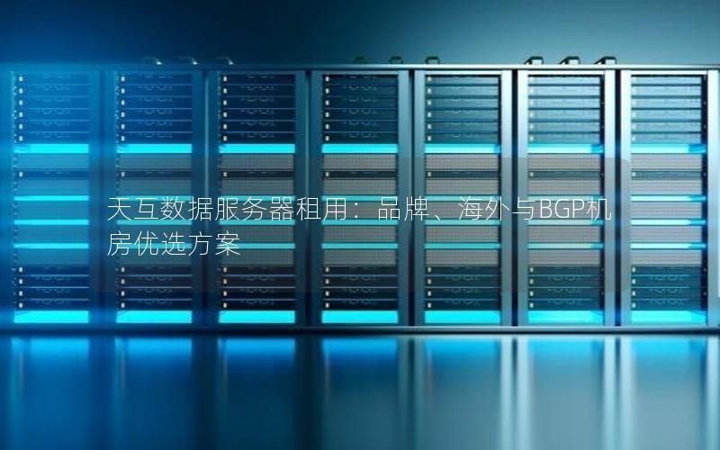 天互数据服务器租用：品牌、海外与BGP机房优选方案