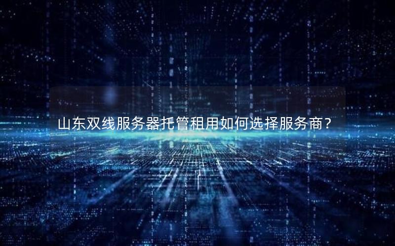 山东双线服务器托管租用如何选择服务商？