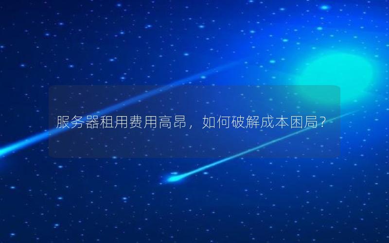 服务器租用费用高昂，如何破解成本困局？