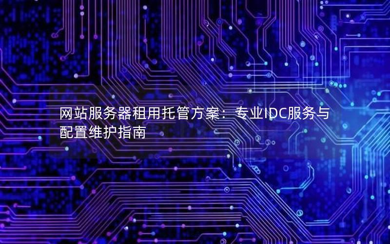 网站服务器租用托管方案：专业IDC服务与配置维护指南