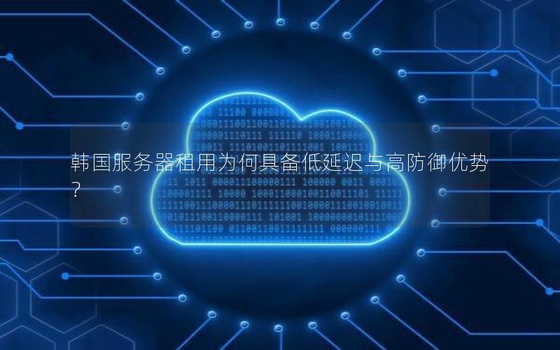 韩国服务器租用为何具备低延迟与高防御优势？