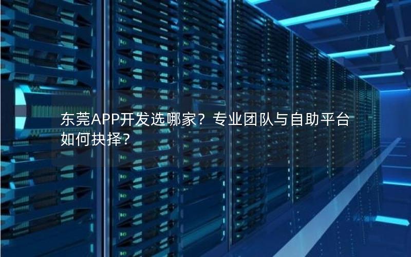 东莞APP开发选哪家？专业团队与自助平台如何抉择？