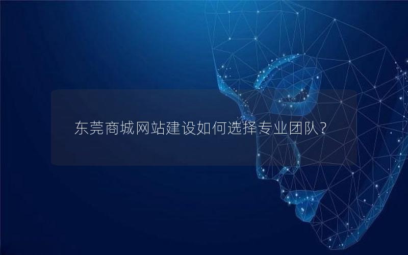 东莞商城网站建设如何选择专业团队？