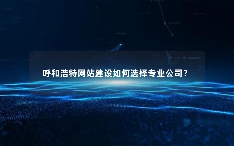 呼和浩特网站建设如何选择专业公司？
