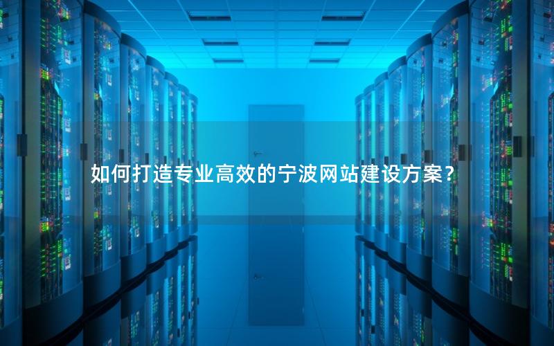 如何打造专业高效的宁波网站建设方案？