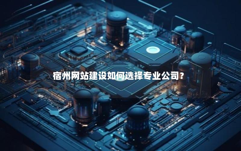 宿州网站建设如何选择专业公司？