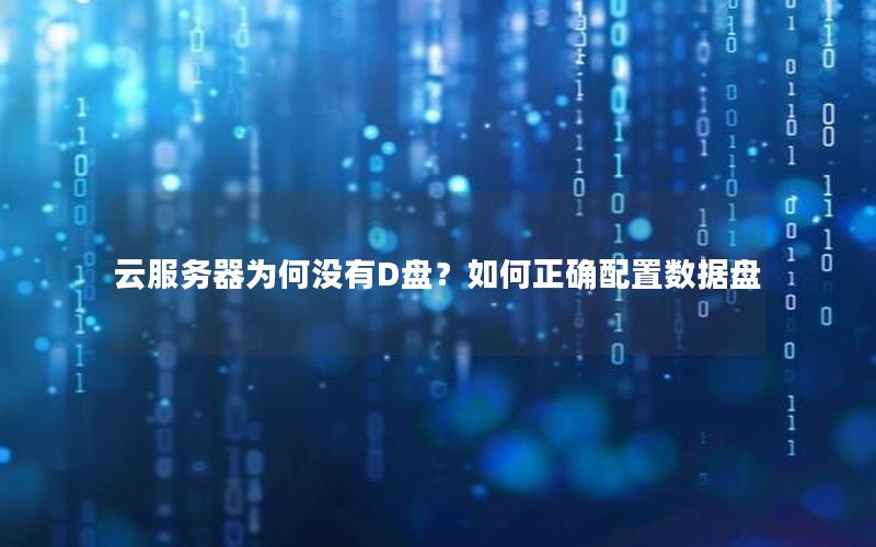 云服务器为何没有D盘？如何正确配置数据盘