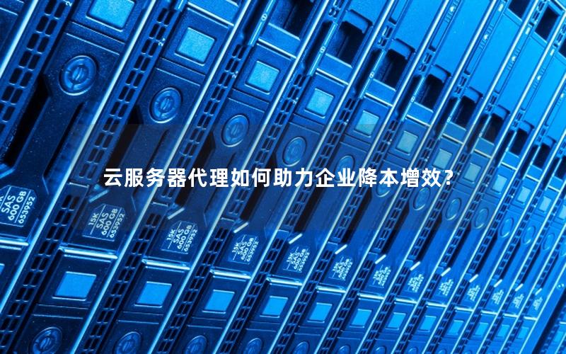 云服务器代理如何助力企业降本增效？