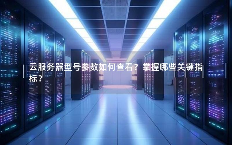 云服务器型号参数如何查看？掌握哪些关键指标？