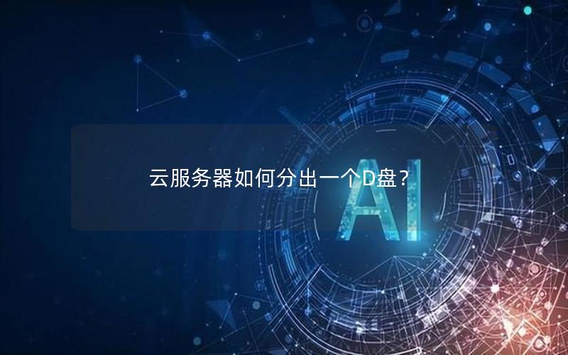 云服务器如何分出一个D盘？