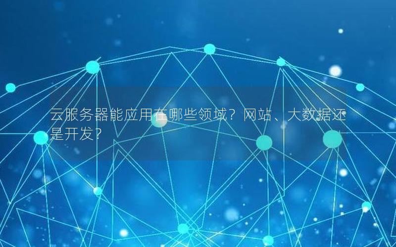 云服务器能应用在哪些领域？网站、大数据还是开发？