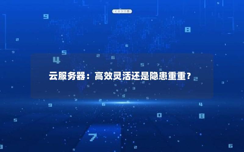 云服务器：高效灵活还是隐患重重？