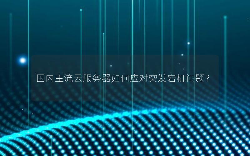 国内主流云服务器如何应对突发宕机问题？