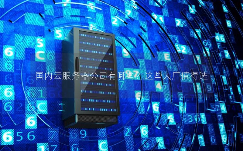 国内云服务器公司有哪些？这些大厂值得选